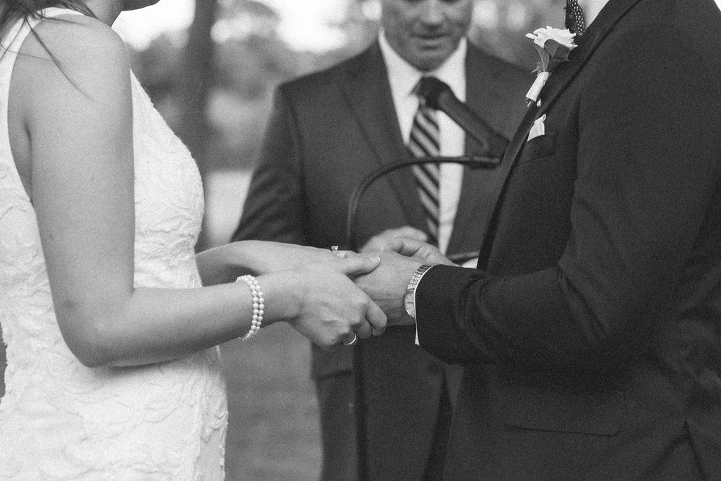 Intimate Savannah Backyard Wedding reception ceremony