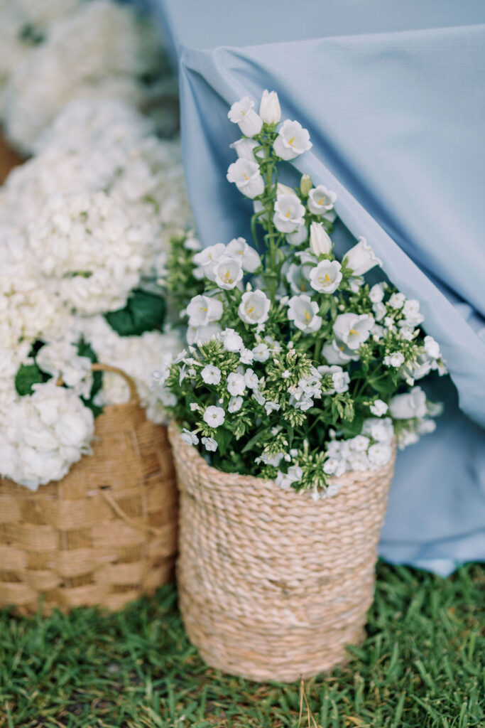 Intimate Savannah Backyard Wedding reception details florals