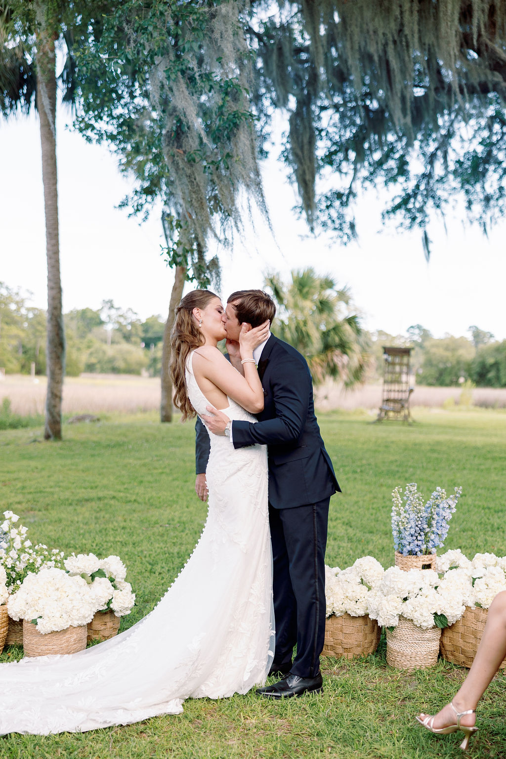 Intimate Savannah Backyard Wedding reception ceremony