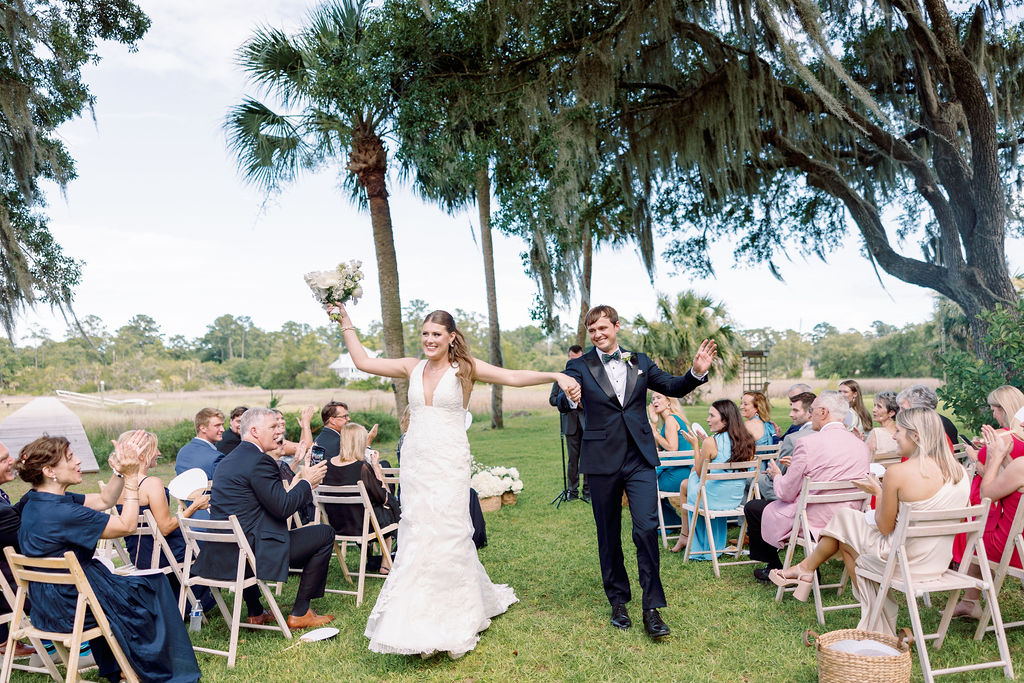 Intimate Savannah Backyard Wedding reception ceremony