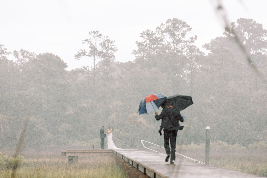 southern showers in Intimate Savannah Backyard Wedding